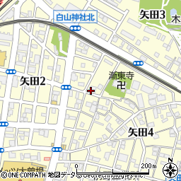 愛知県名古屋市東区矢田周辺の地図