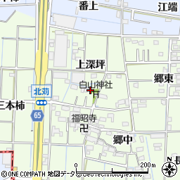 愛知県あま市北苅上深坪周辺の地図