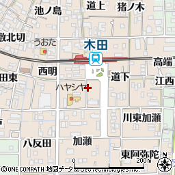 名鉄協商木田駅前駐車場周辺の地図