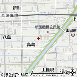 愛知県あま市新居屋高島周辺の地図