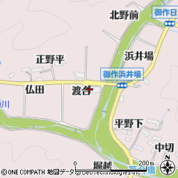 愛知県豊田市御作町（渡合）周辺の地図