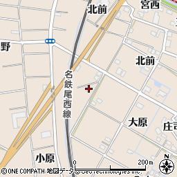 愛知県愛西市町方町大原16周辺の地図