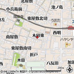愛知県あま市木田東周辺の地図