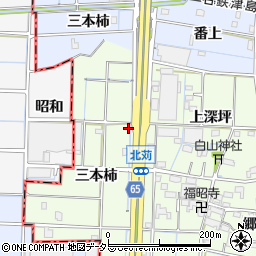 愛知県あま市北苅三本柿周辺の地図