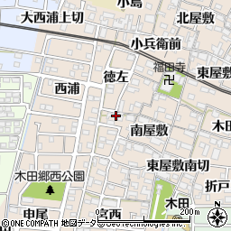 愛知県あま市木田徳左周辺の地図
