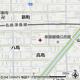 愛知県あま市新居屋高島23周辺の地図