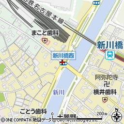新川橋西周辺の地図