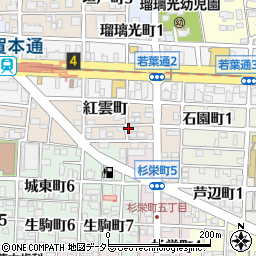 愛知県名古屋市北区紅雲町周辺の地図
