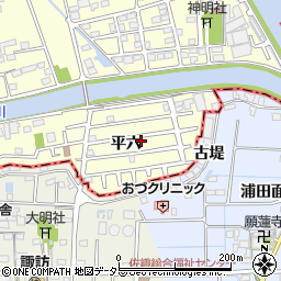 愛知県稲沢市平和町平六164周辺の地図