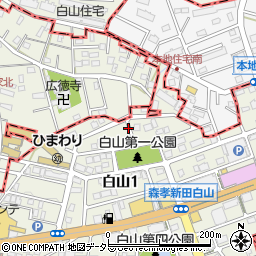 愛知県名古屋市守山区白山1丁目周辺の地図