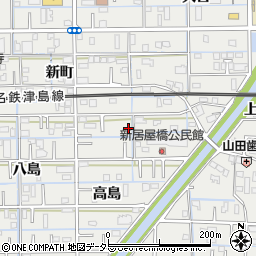 愛知県あま市新居屋高島9周辺の地図
