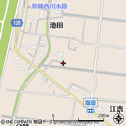 愛知県愛西市塩田町（池田）周辺の地図