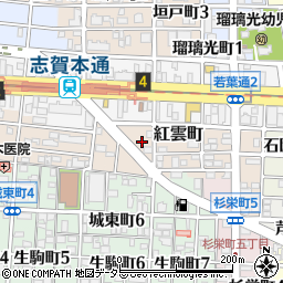 愛知県名古屋市北区紅雲町10周辺の地図