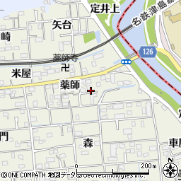 愛知県あま市上萱津薬師周辺の地図