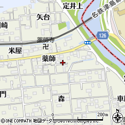 愛知県あま市上萱津（薬師）周辺の地図