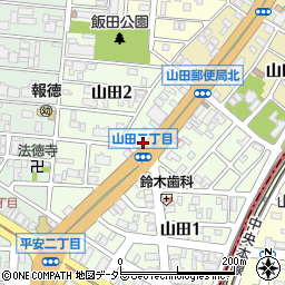 愛知県名古屋市北区山田周辺の地図