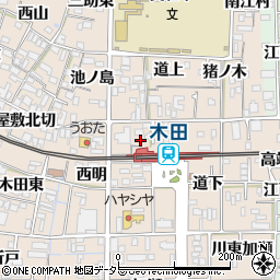 愛知県あま市木田（東明）周辺の地図