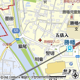 愛知県愛西市勝幡町（下市場）周辺の地図