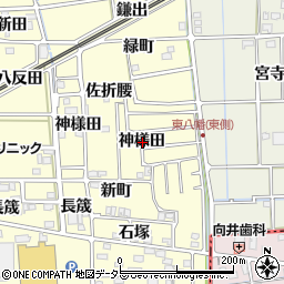 愛知県愛西市勝幡町神様田周辺の地図