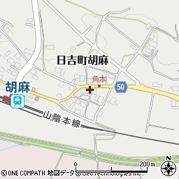 京都府南丹市日吉町胡麻中道周辺の地図