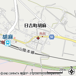 京都府南丹市日吉町胡麻（中道）周辺の地図