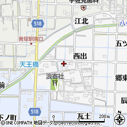 愛知県津島市牧野町西出周辺の地図