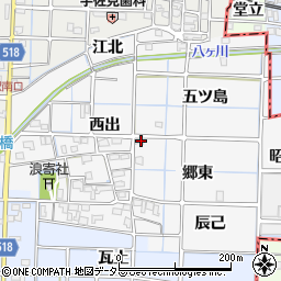 愛知県津島市牧野町郷東周辺の地図