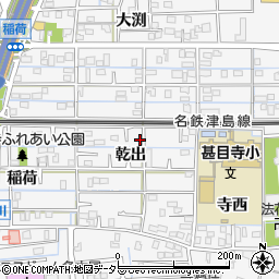 愛知県あま市甚目寺乾出周辺の地図