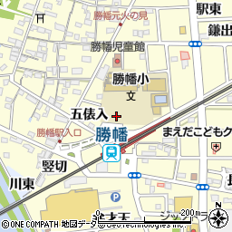 愛知県愛西市勝幡町（五俵入）周辺の地図