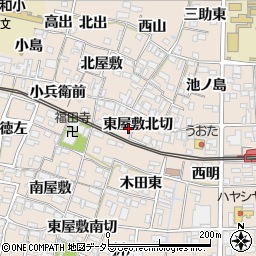 愛知県あま市木田東屋敷北切周辺の地図