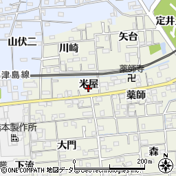 愛知県あま市上萱津米屋周辺の地図