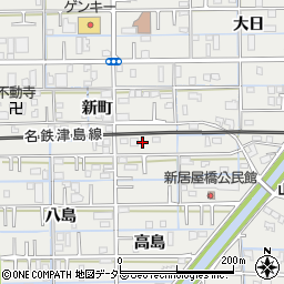愛知県あま市新居屋高島5周辺の地図