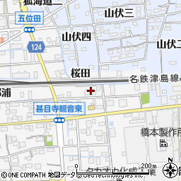 愛知県あま市甚目寺桜田周辺の地図