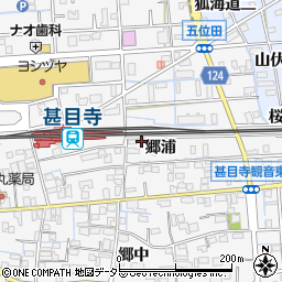 愛知県あま市甚目寺郷浦周辺の地図