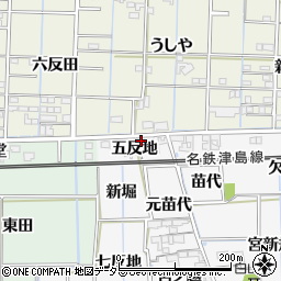 愛知県あま市木折五反地周辺の地図