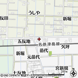 愛知県あま市木折（苗代）周辺の地図