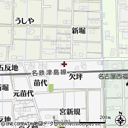 愛知県あま市木折欠坪周辺の地図