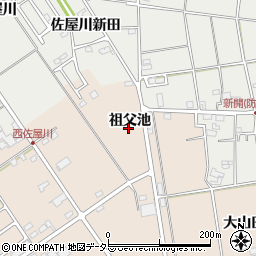 愛知県愛西市町方町祖父池周辺の地図