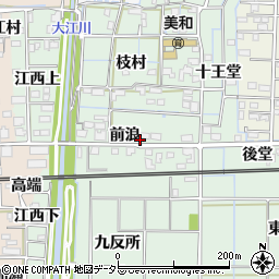 愛知県あま市金岩（前浪）周辺の地図