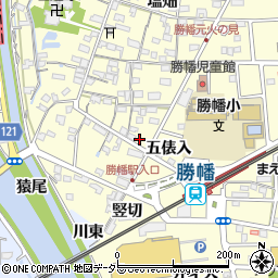 中日新聞勝幡専売所周辺の地図