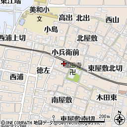 愛知県あま市木田小兵衛前周辺の地図