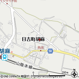 京都府南丹市日吉町胡麻谷垣内周辺の地図