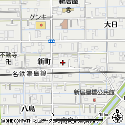 愛知県あま市新居屋新町周辺の地図