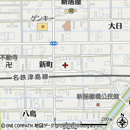 愛知県あま市新居屋（新町）周辺の地図