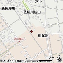 愛知県愛西市町方町西祖父池3周辺の地図