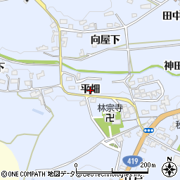 愛知県豊田市藤岡飯野町平畑周辺の地図