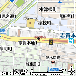 愛知県名古屋市北区志賀本通周辺の地図
