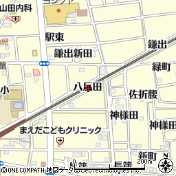愛知県愛西市勝幡町八反田周辺の地図