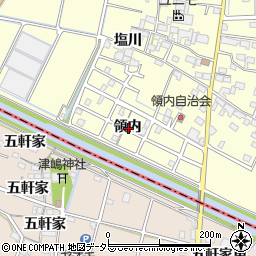 愛知県稲沢市平和町領内周辺の地図