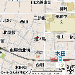 愛知県あま市木田池ノ島周辺の地図
